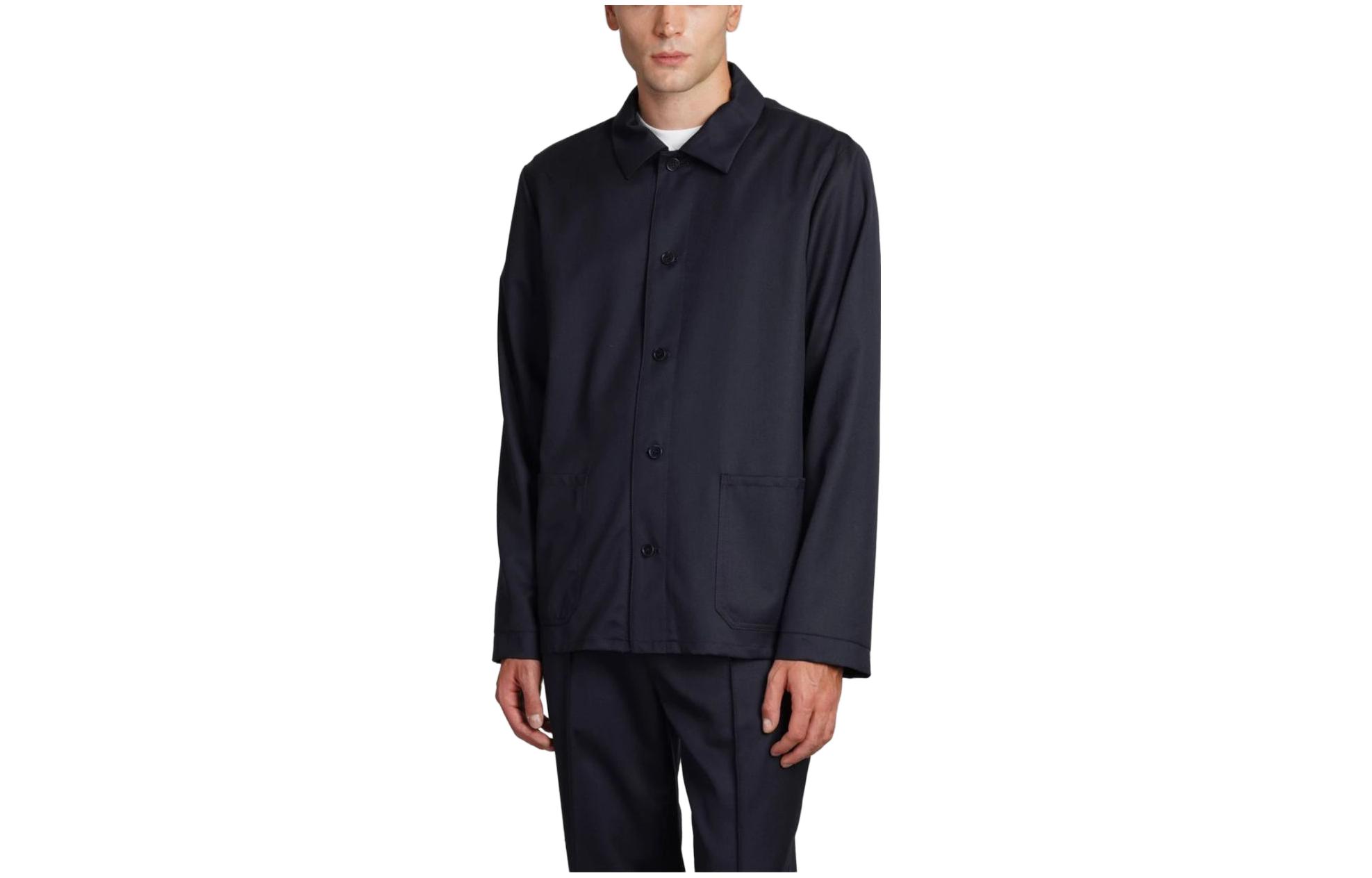 A.P.C. SS23 Solid Color Button-Up Long Sleeve Jacket Blue () WOAPOH03053IAK