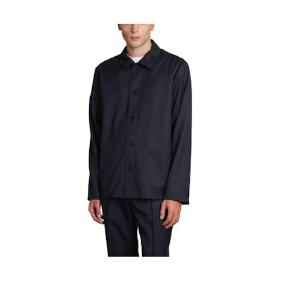A.P.C. SS23 Solid Color Button-Up Long Sleeve Jacket Blue () WOAPOH03053IAK