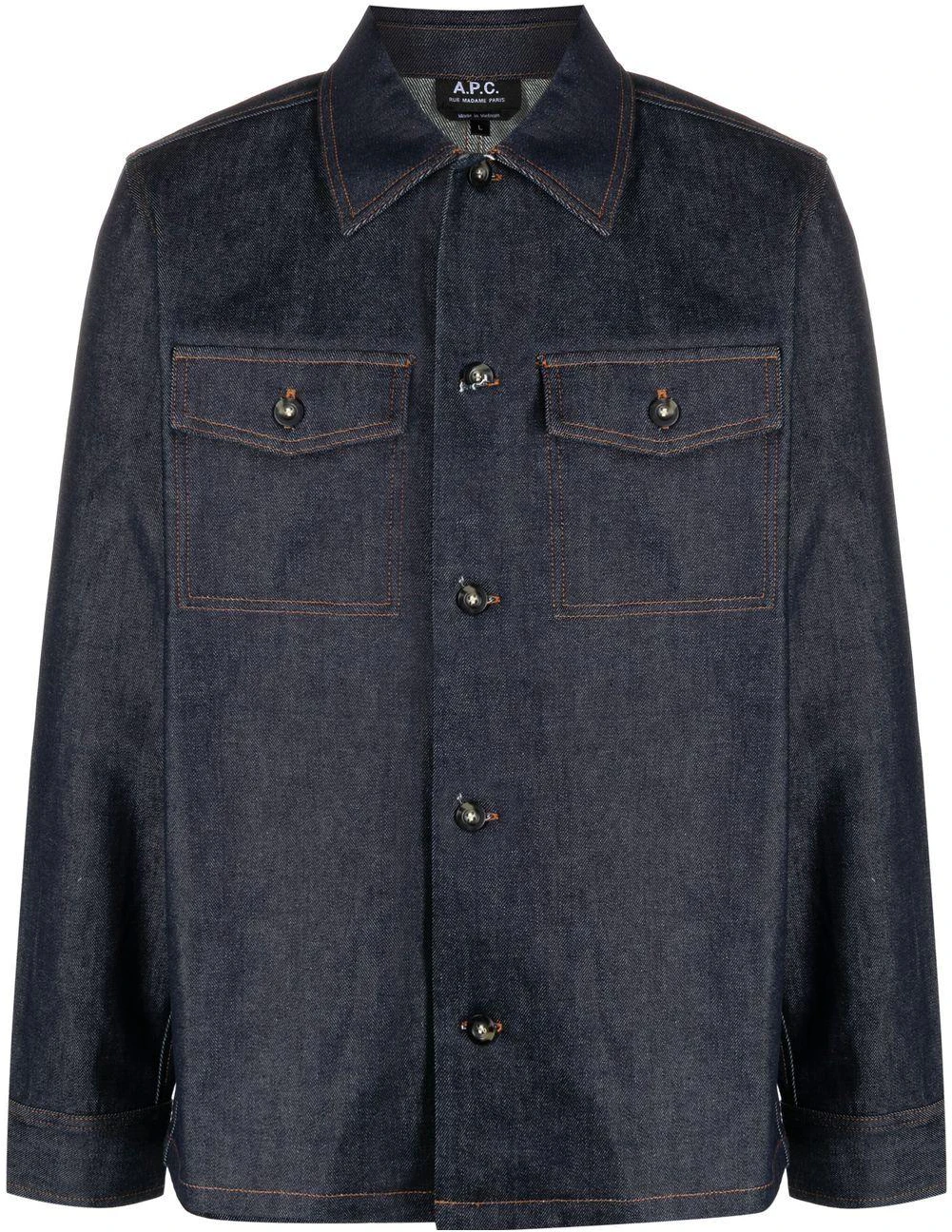 a-p-c-ss-23-solid-color-button-up-long-sleeve-shirt-jacket-men-indigo-cogdfh-02784-iai