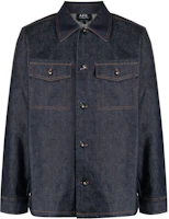 A.P.C. SS23 Solid Color Button-Up Long Sleeve Shirt Jacket Men Indigo COGDFH02784-IAI A.P.C. SS23 Solid Color Button-Up Long Sleeve Shirt Jacket Men Indigo COGDFH02784-IAI