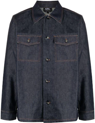 Chaqueta Camisa Hombre A.P.C. SS23 Indigo Manga Larga Color Sólido COGDFH02784-IAI Buy Chaqueta Camisa Hombre A.P.C. SS23 Indigo Manga Larga Color Sólido COGDFH02784-IAI