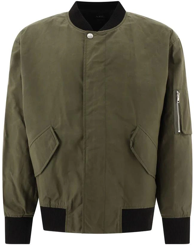 a-p-c-ss-23-solid-color-casual-bomber-jacket-green-coerch-02842-jaa