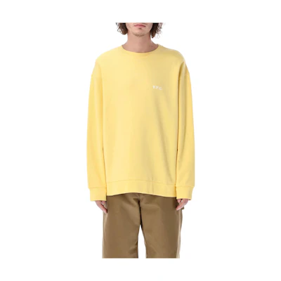 A.P.C. SS23 Solid Color Logo Print Crewneck Sweatshirt Yellow () H27790COFDX-DAA