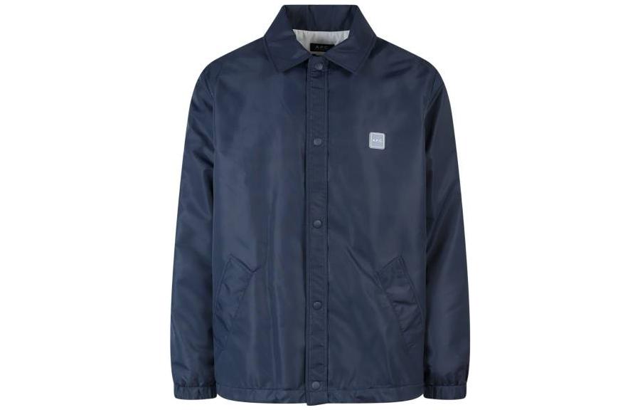 A.P.C. SS23 Solid Logo Patch Button-Up Jacket Ocean Blue () PAAFAH02705-IAJ