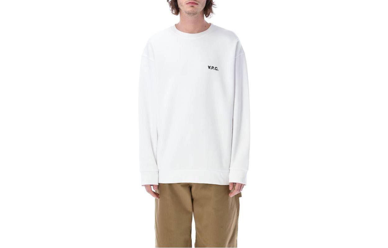 A.P.C. SS23 White Crewneck Sweatshirt with Solid Logo Print H27790COFDX-AAB