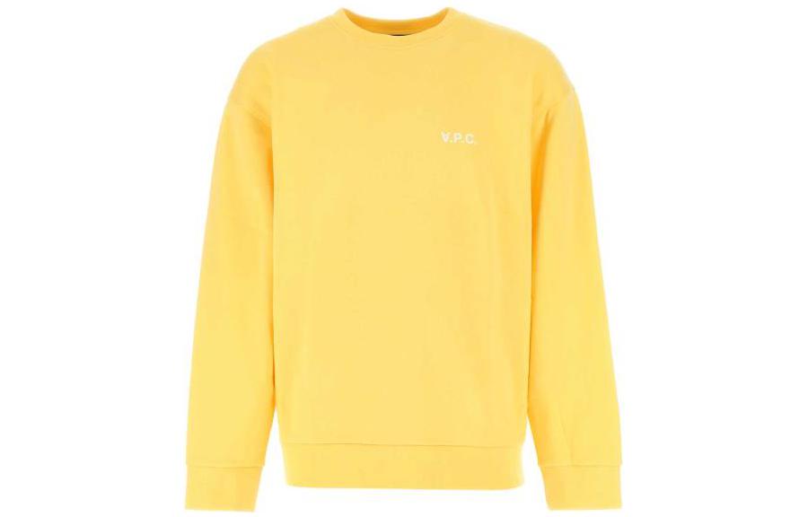 A.P.C. SS23 Yellow Crewneck Sweatshirt with Logo Print COFDXH27790-DAA