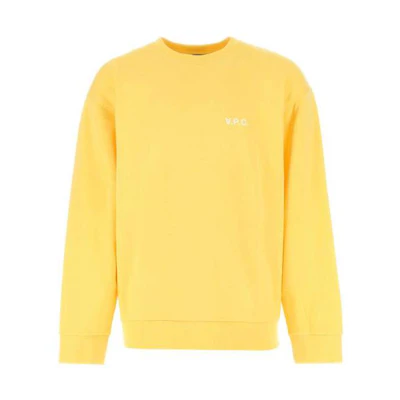 A.P.C. SS23 Yellow Crewneck Sweatshirt with Logo Print COFDXH27790-DAA
