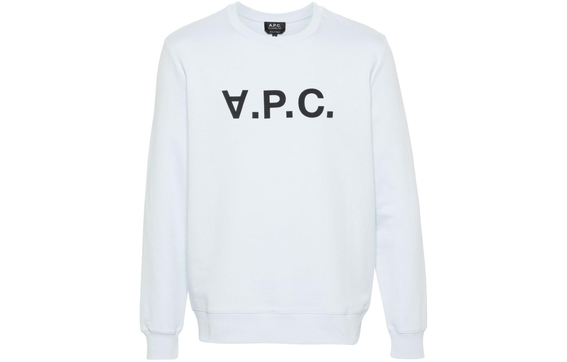 A.P.C. SS24 Alphabet Pattern Knit Sweatshirt Unisex Light Blue COFAXH27378-BLUE