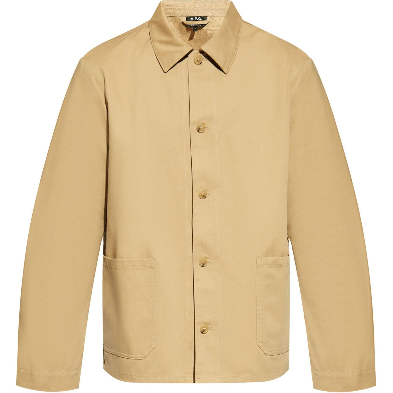 A.P.C. SS24 Beige Single-Breasted Loose-Fit Long-Sleeve Jacket COGEWH03205-BEIGE