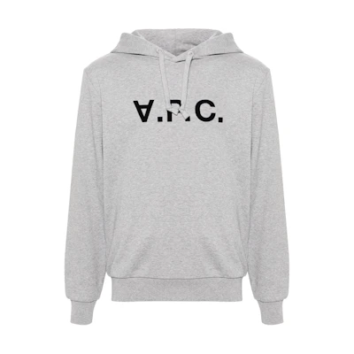 A.P.C. SS24 Gray Hoodie with Lettering Design Long Sleeves COHBNM27908-GREY