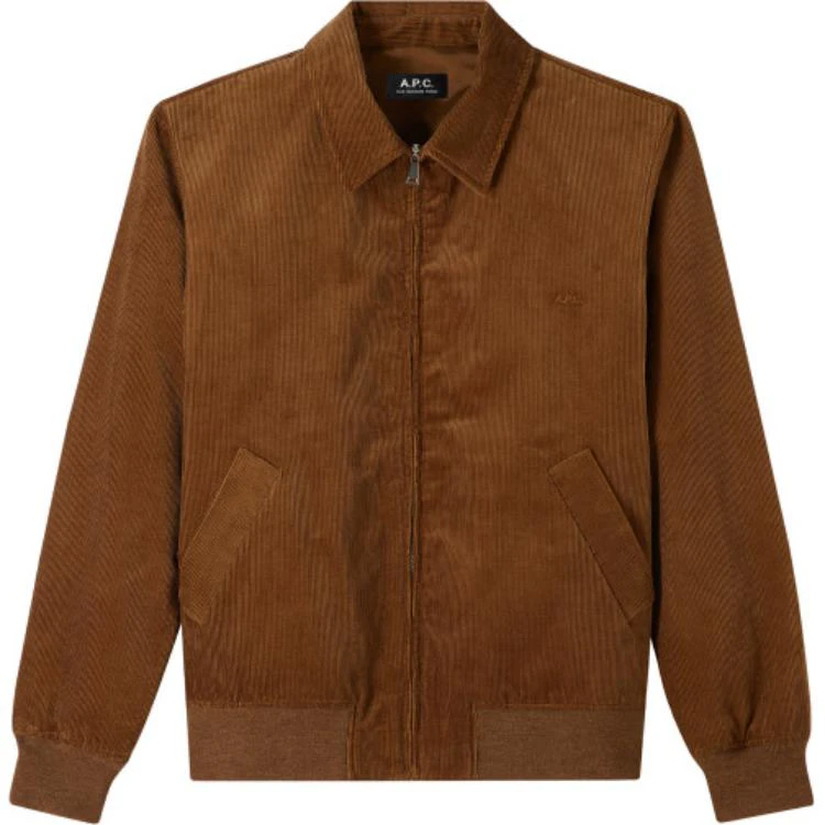 a-p-c-ss-24-minimalist-caramel-zip-up-long-sleeve-jacket-for-men-coesyh-02706-cab