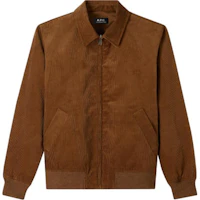 A.P.C. SS24 Minimalist Caramel Zip-Up Long-Sleeve Jacket for Men COESYH02706-CAB A.P.C. SS24 Minimalist Caramel Zip-Up Long-Sleeve Jacket for Men COESYH02706-CAB