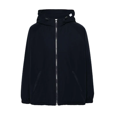 A.P.C. SS24 Navy Blue Hooded Relaxed Fit Solid Color Jacket PSAJBM02674-NAVY