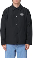 A.P.C. SS24 Slim Fit Black Jacket with Letter Collar and Button Closure PSAJBH02960-LZZ A.P.C. SS24 Slim Fit Black Jacket with Letter Collar and Button Closure PSAJBH02960-LZZ