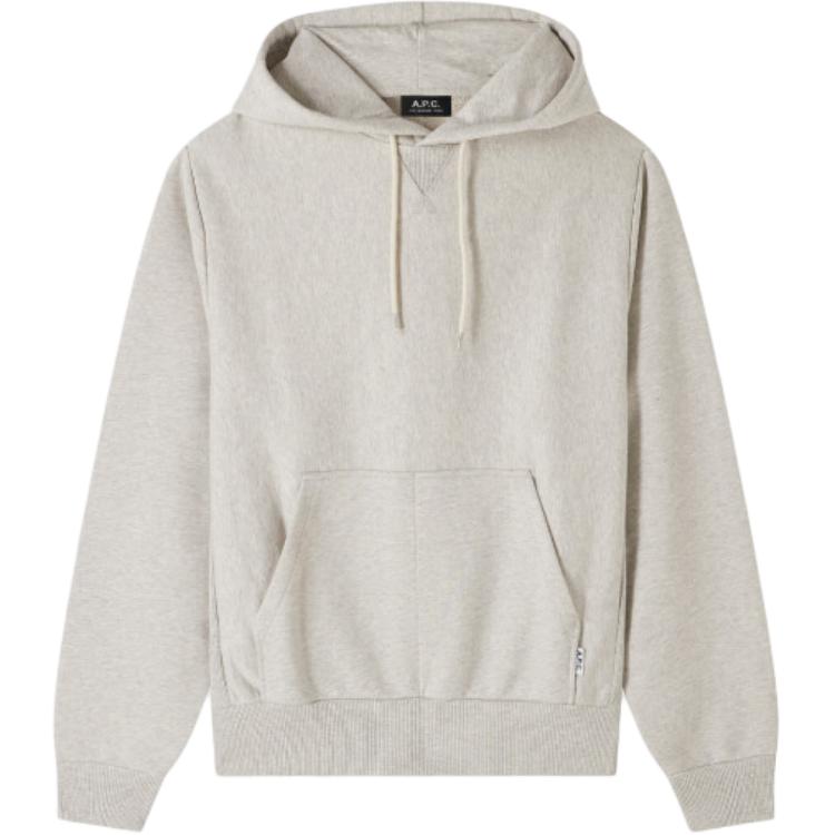 A.P.C. SS24 Solid Color Hoodie Light Heather Gray COGWVH27867-PAA