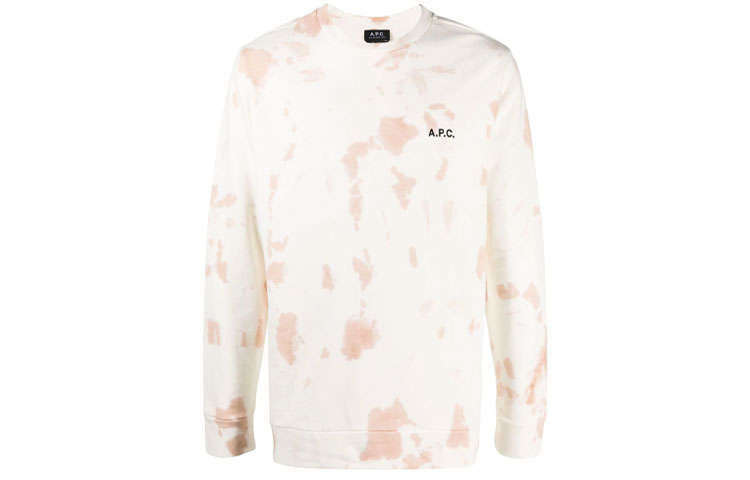A.P.C. Tie-Dye Crewneck Pullover Sweatshirt Beige () H27635COEJO-FAA
