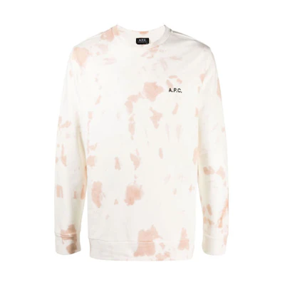 A.P.C. Tie-Dye Crewneck Pullover Sweatshirt Beige () H27635COEJO-FAA
