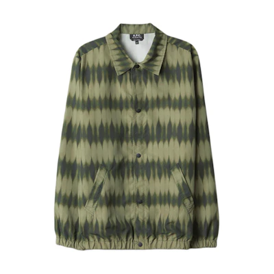 A.P.C. Tie-Dye Print Button-Up Collar Long Sleeve Jacket Khaki PSAHRM02826-JAA