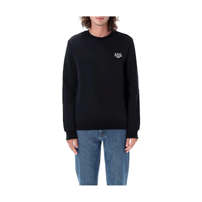 A.P.C. Unisex Black Pullover Crewneck Sweatshirt with Letter Print M27913COHBV-TZC