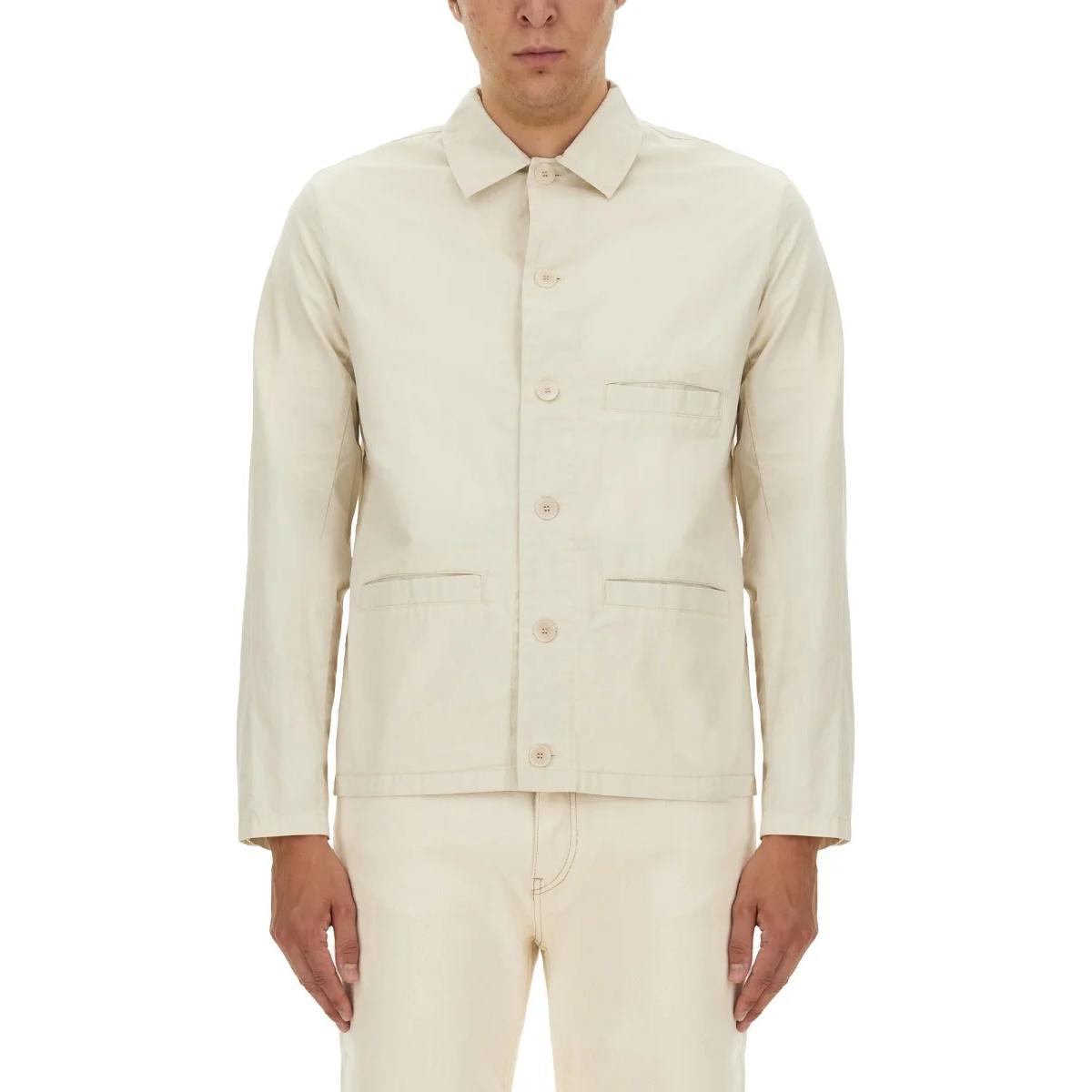 A.P.C. White Button-Up Collar Straight Long Sleeve Jacket COGZRH02783-AAG