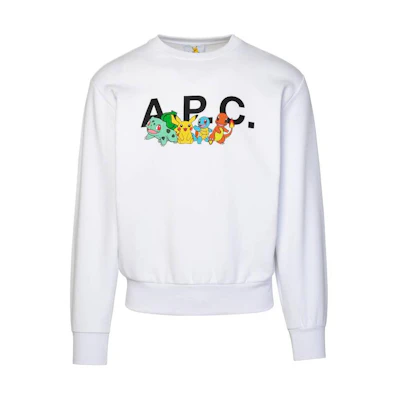 A.P.C. White Crewneck Sweatshirt with Letter Print Design COGVFF27857-AAB
