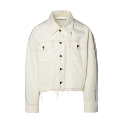 A.P.C. White Loose Fit Collar Jacket Long Sleeve Outerwear COHBLH02929-AAD
