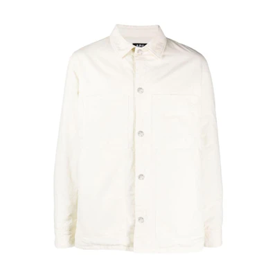 A.P.C. White Solid Color Long Sleeve Buckle Jacket COFAMH02802