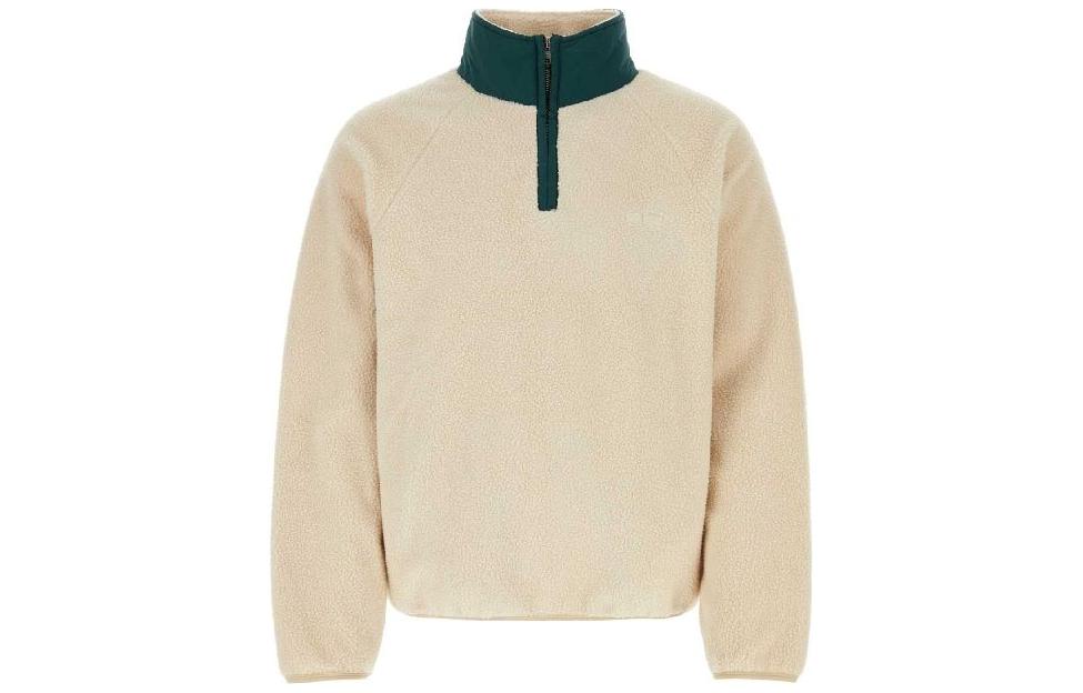 A.P.C. White Zip-Up Stand Collar Sweatshirt PSAIFM27845AAC-WHITE