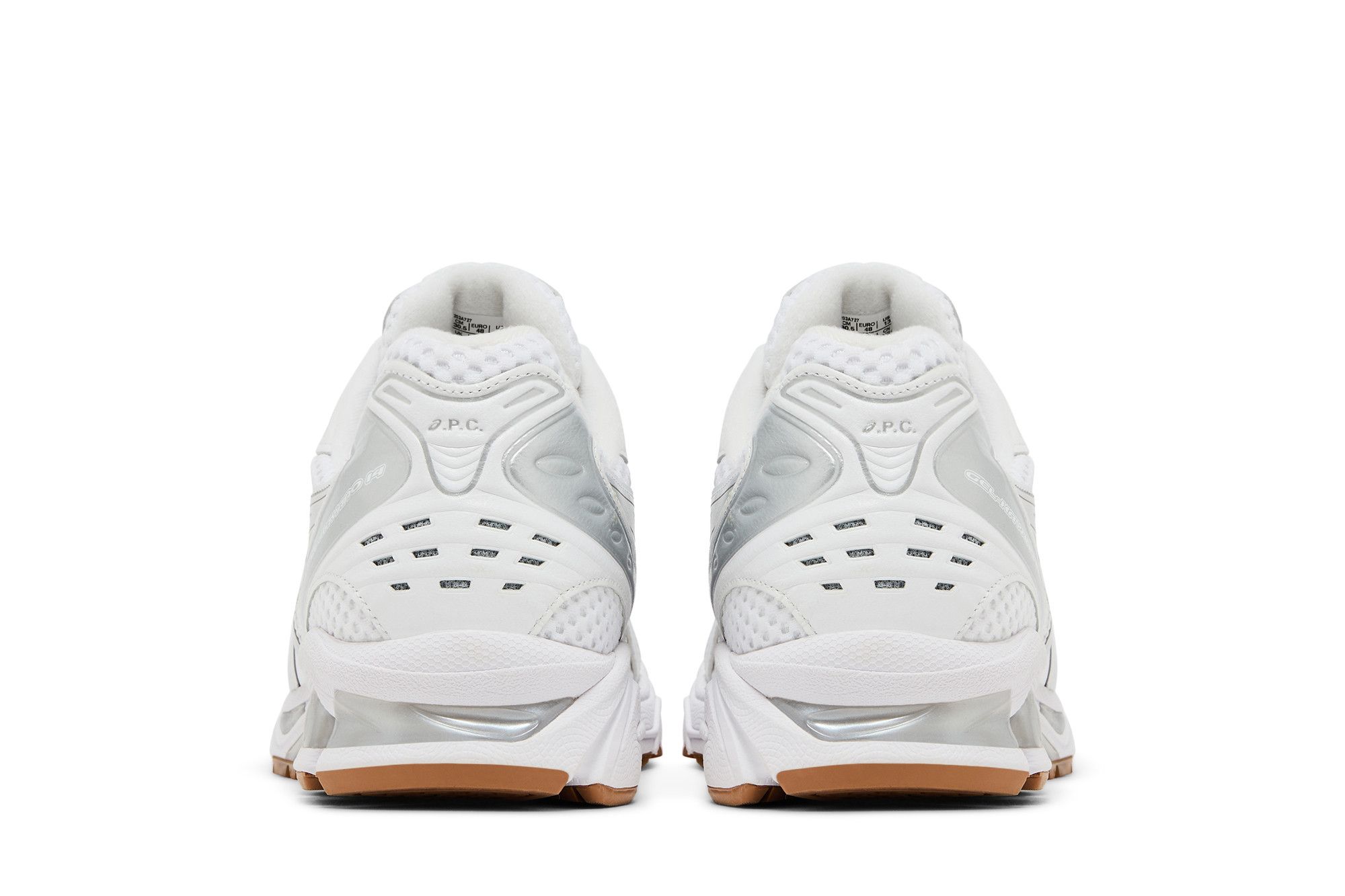 Sizing ASICS Gel-Kayano 14 A.P.C. Putih Perak Murni 1203A727-100