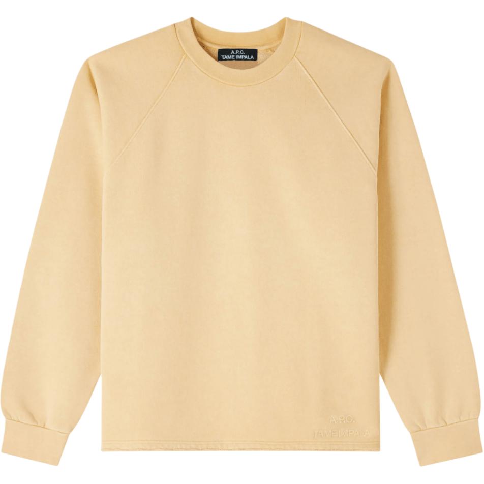 A.P.C. Tame Impala SS24 Embroidered Logo Crewneck Sweatshirt Yellow Unisex COHBT-M27954DAA