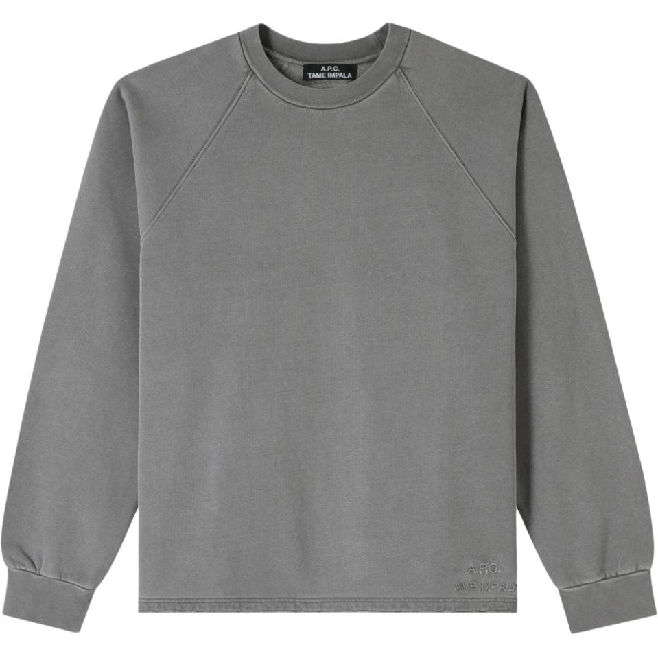 A.P.C. Tame Impala SS24 Logo Embroidered Crewneck Sweatshirt Unisex Grey COHBT-M27954LAD