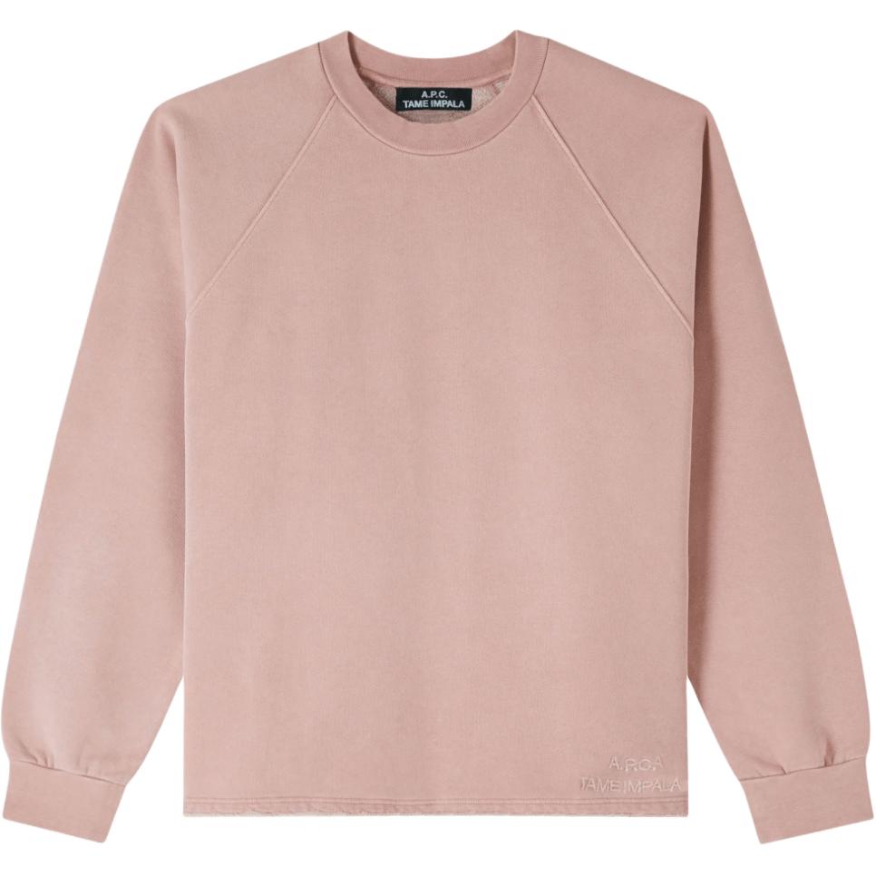A.P.C. Tame Impala SS24 Pink Logo Embroidered Unisex Crewneck Sweatshirt COHBT-M27954FAD