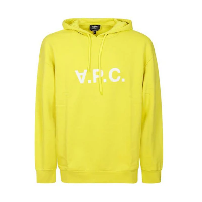 A.P.C. Yellow Hoodie with Letter Print Long Sleeves COFDXH27833-DAC