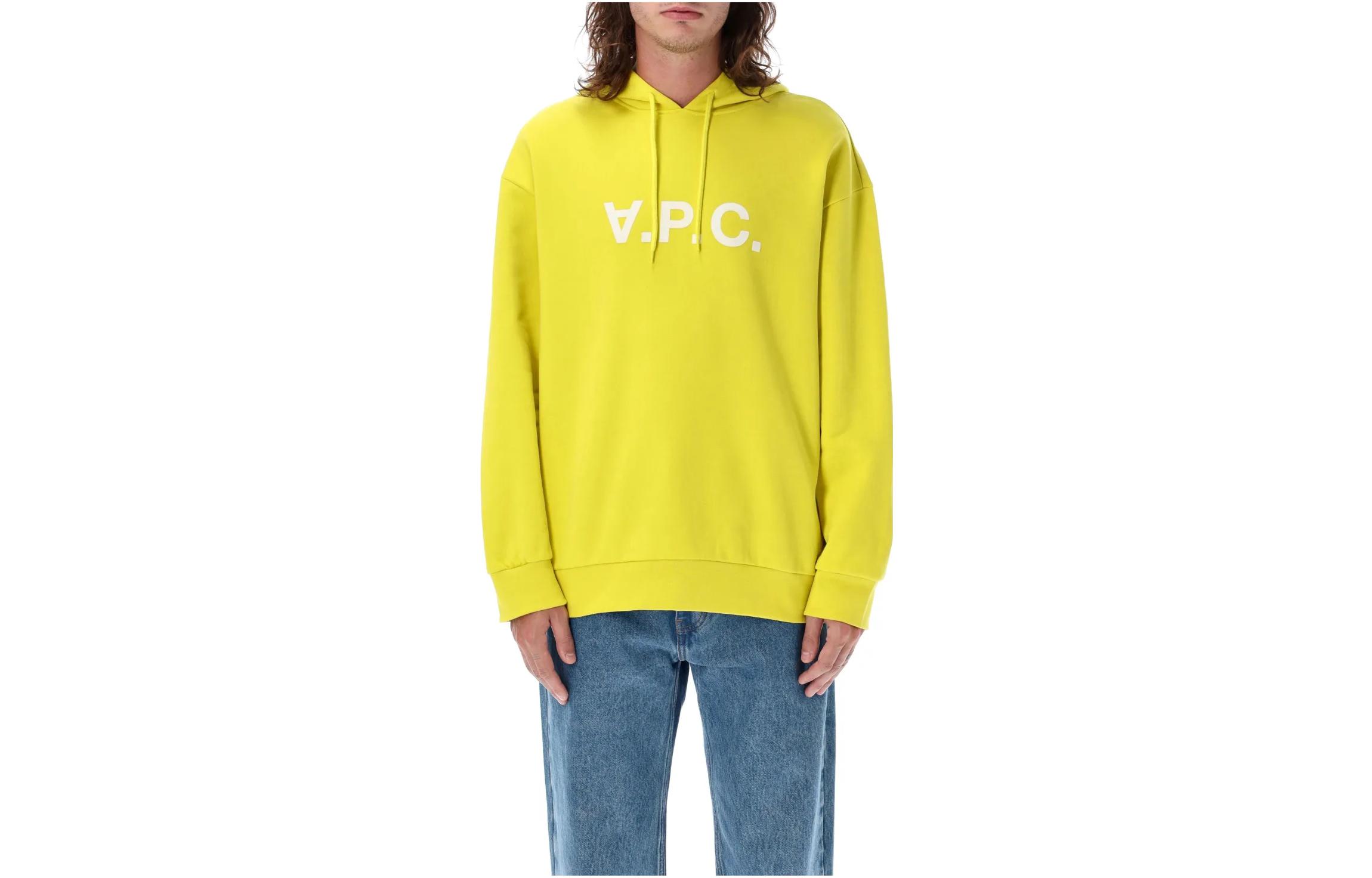 A.P.C. Yellow Letter Logo Print Oversized Hoodie H27833COFDX-DAC