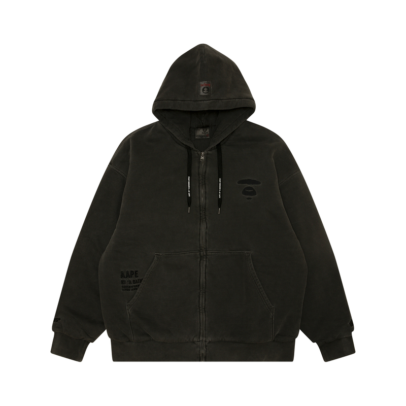 AAPE  Black Hoodie with Letter Print Long Sleeve. AAPSWMA397MXL