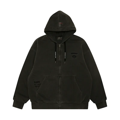 AAPE Black Hoodie with Letter Print Long Sleeve. AAPSWMA397MXL