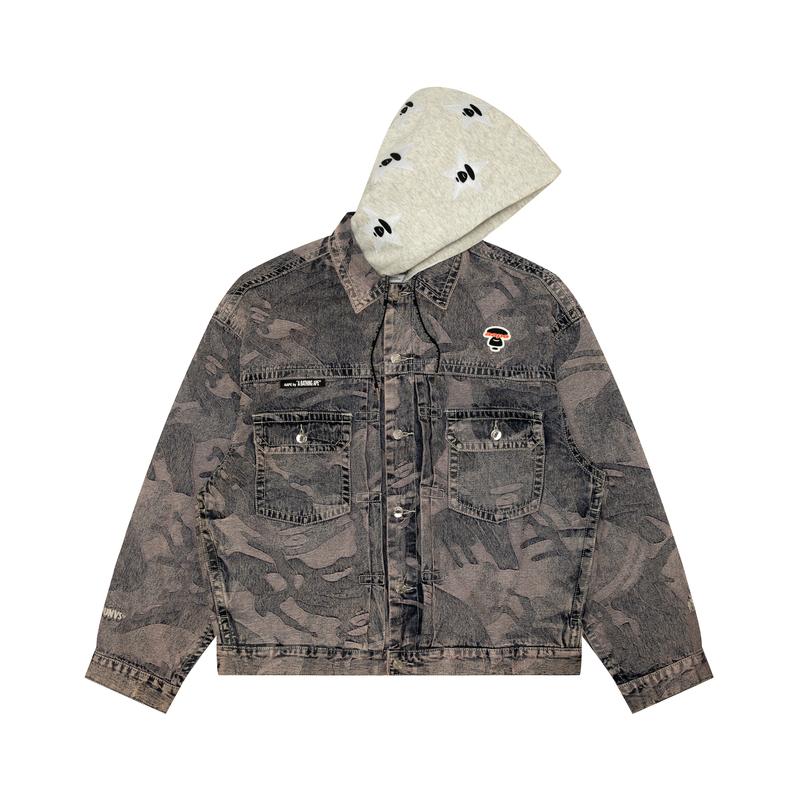 Shop 아페 카모 로고 패치 멀티포켓 더블레이어 재킷. AAPLJM7588MXL