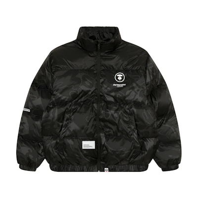 Aape Camo Puffer Jacket with Ape Logo & Letter Print. AAPDNM7595XXL