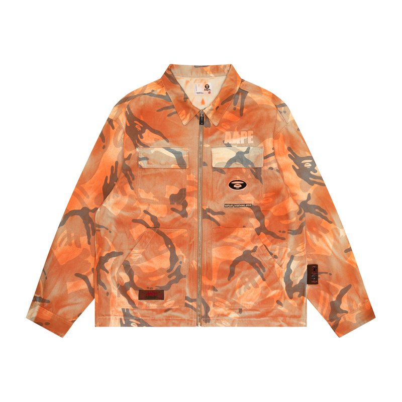 AAPE  Camouflage Zip-Up Jacket in Light Beige. AAPLJM7644XAM
