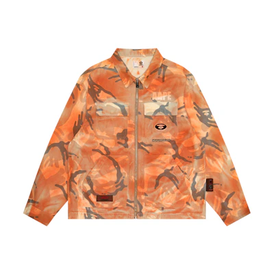 AAPE Camouflage Zip-Up Jacket in Light Beige. AAPLJM7644XAM