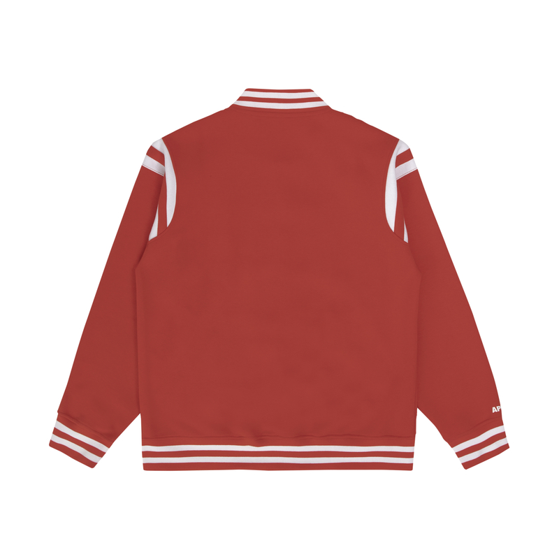 Lookbook 아페 캐주얼 레터 프린트 자수 야구 재킷. AAPSWM3981XXJ