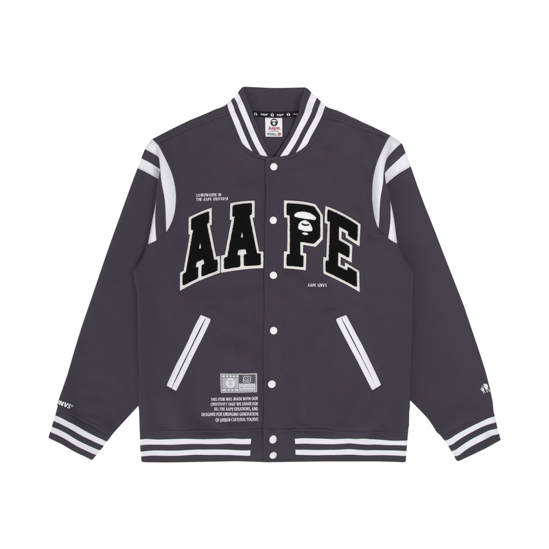Details for 아페 캐주얼 레터 프린트 자수 야구 재킷. AAPSWM3981XXJ