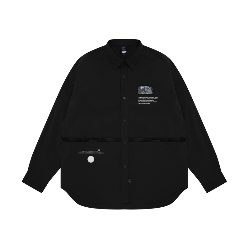 Aape  Casual Long Sleeve Shirt with Letter Print and Small Logo. AAPSTM8441XXK