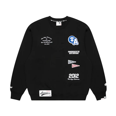 Aape Crewneck Sweatshirt with Logo Embroidery Patch Design. AAPSWMA353XXL