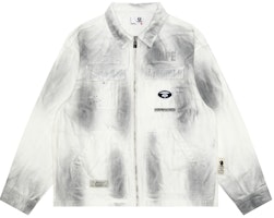 Aape Gray Embroidered Ape Face Zip-Up Casual Jacket. AAPLJM7644XBM Aape Gray Embroidered Ape Face Zip-Up Casual Jacket. AAPLJM7644XBM