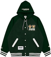 AAPE Green Loose Fit Hoodie Long Sleeve Sweatshirt AAPSWMA345XAL AAPE Green Loose Fit Hoodie Long Sleeve Sweatshirt AAPSWMA345XAL