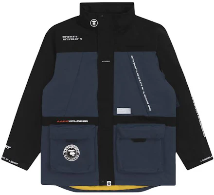 Aape High-Neck Jacket with Ape Badge, Letter Print, and Colorblock Design. AAPJKM7399XXF Buy Aape High-Neck Jacket with Ape Badge, Letter Print, and Colorblock Design. AAPJKM7399XXF