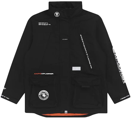 Aape High-Neck Jacket with Ape Badge, Letter Print, and Colorblock Design. AAPJKM7399XXF Order Aape High-Neck Jacket with Ape Badge, Letter Print, and Colorblock Design. AAPJKM7399XXF