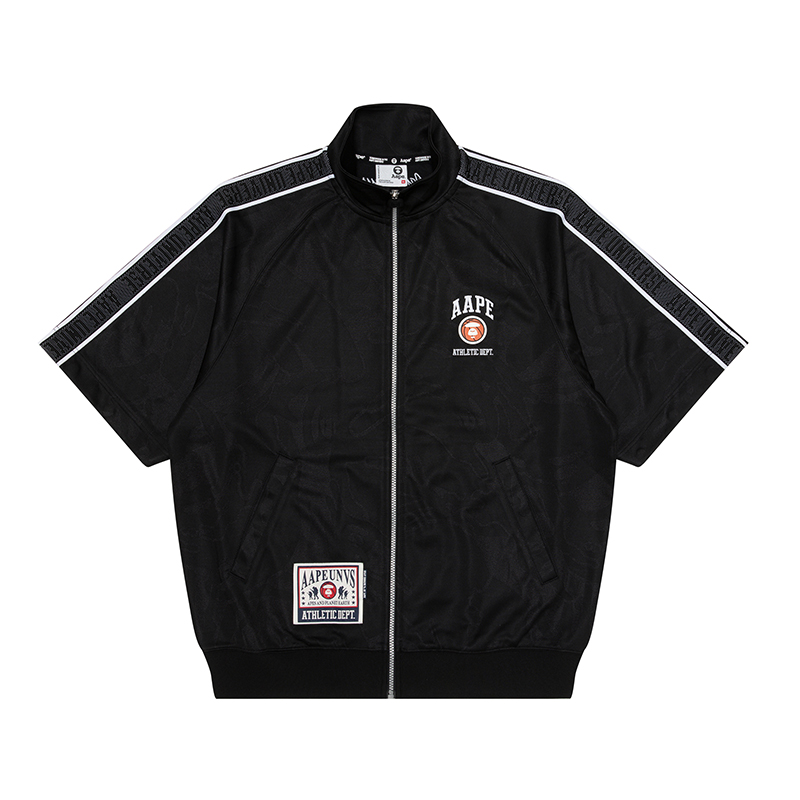 Shop Aape 레터 자수 탈부착 소매 집업 재킷. AAPSWMB302XXM