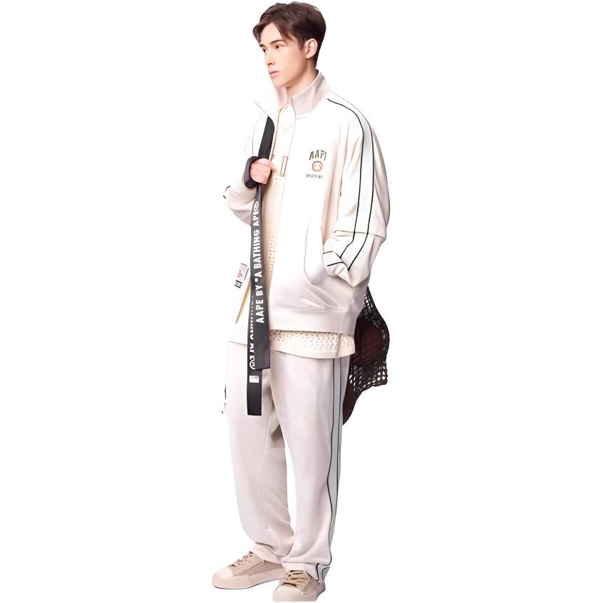 Cheap Aape 레터 자수 탈부착 소매 집업 재킷. AAPSWMB302XXM